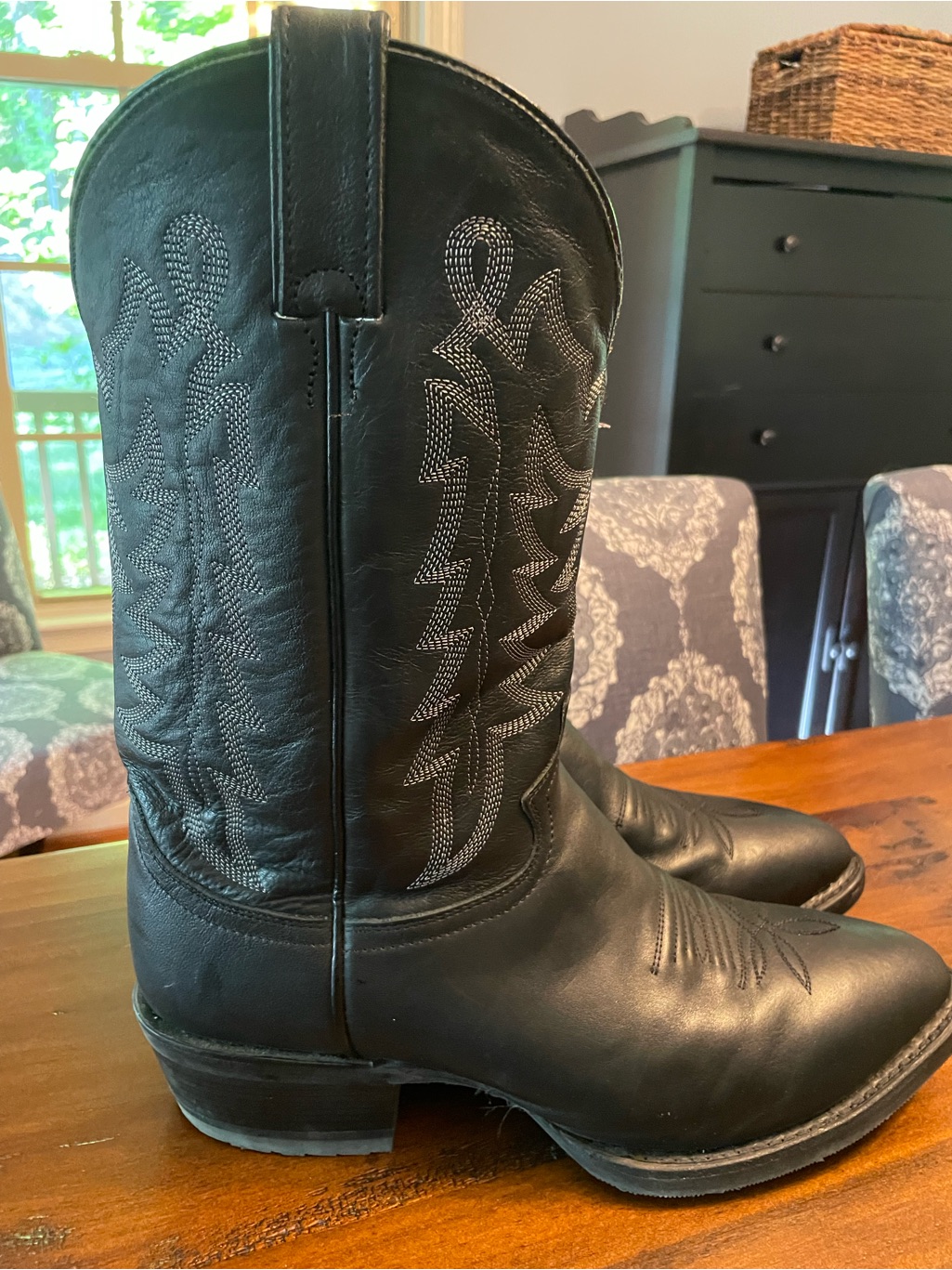 Justin Mens Black Hayne 12" Western Boot Cj2001